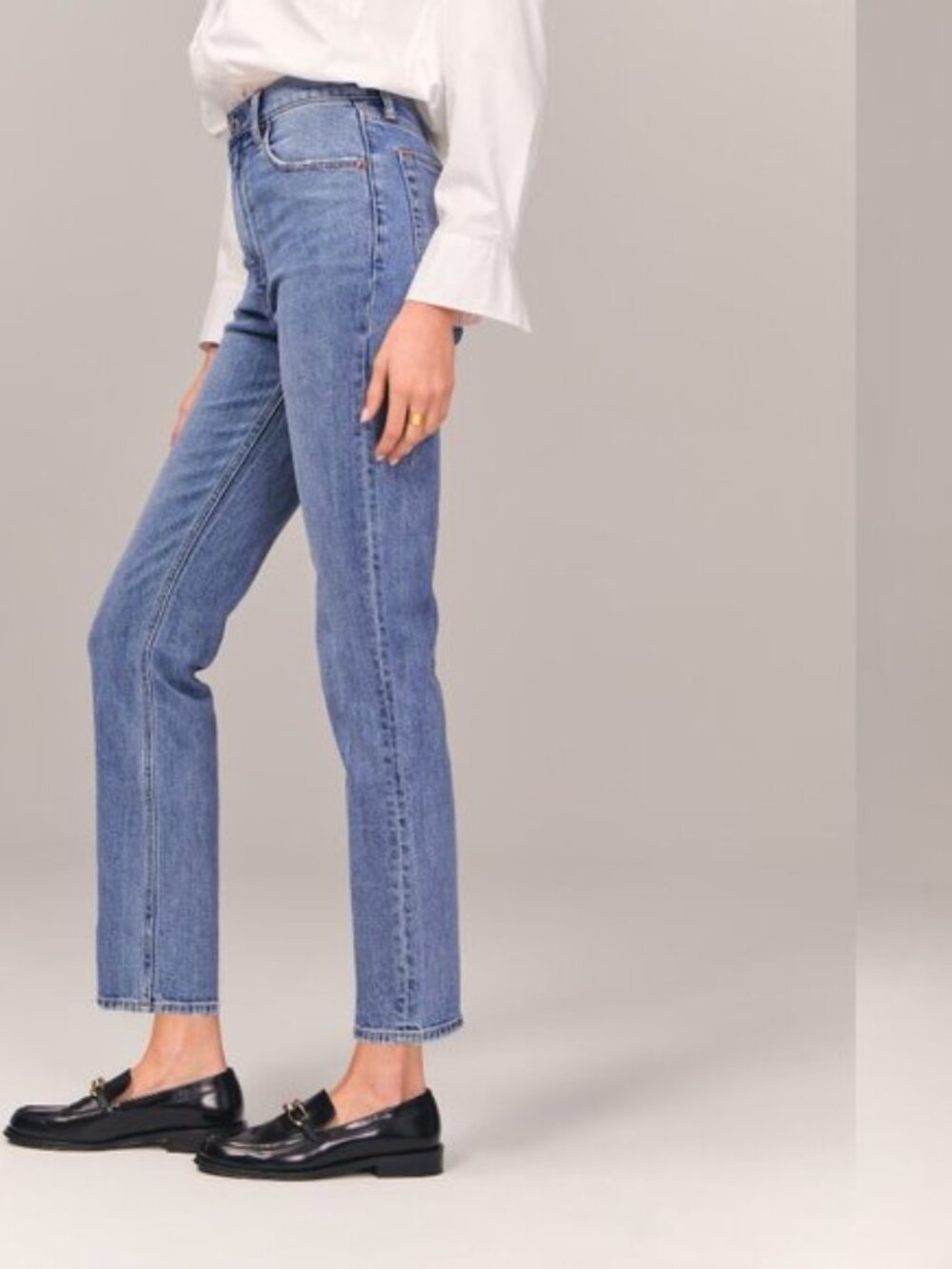 ABERCROMBIE & FITCH ultra high rise the ankle straight jeans (14L/32)